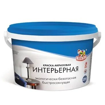 Лот: 20216963. Фото: 1. Краска Olecolor ВДК интерьерная... Краски, лаки, растворитель