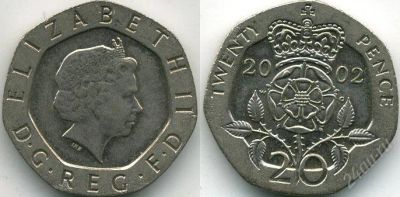 Лот: 2458217. Фото: 1. Великобритания 20 пенсов 2001г... Великобритания и острова