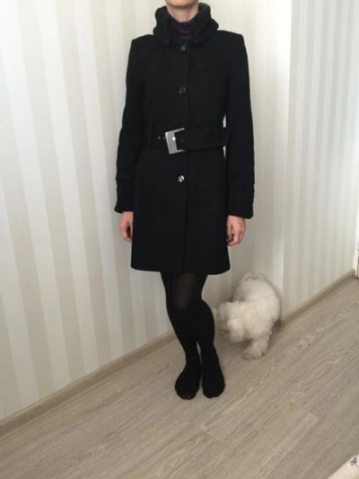 Лот: 10125213. Фото: 1. Черное пальто Zara 42-44 бу. Верхняя одежда