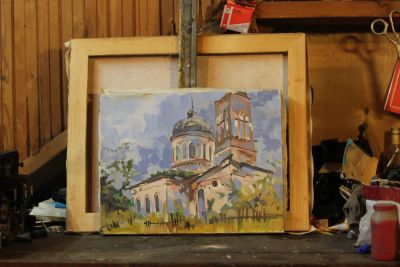 Лот: 4732923. Фото: 1. Картина маслом 45х35 см, художник... Произведения