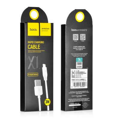 Лот: 17932082. Фото: 1. Кабель USB Lightning X1 3M HOCO... Дата-кабели, переходники