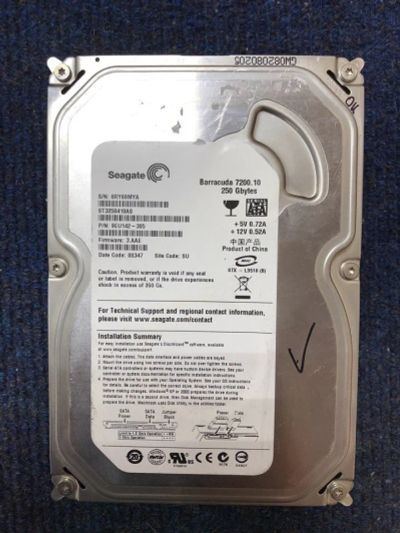 Лот: 12781978. Фото: 1. 250GB Seagate ST3250310AS 3.5... Жёсткие диски