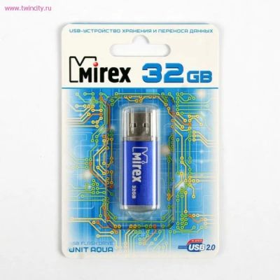 Лот: 10945404. Фото: 1. USB 32Gb Mirex unit Aqua\Стандарт... USB-флеш карты