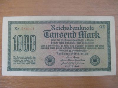 Лот: 9040158. Фото: 1. Германия 1000 марок 1922 года... Германия и Австрия