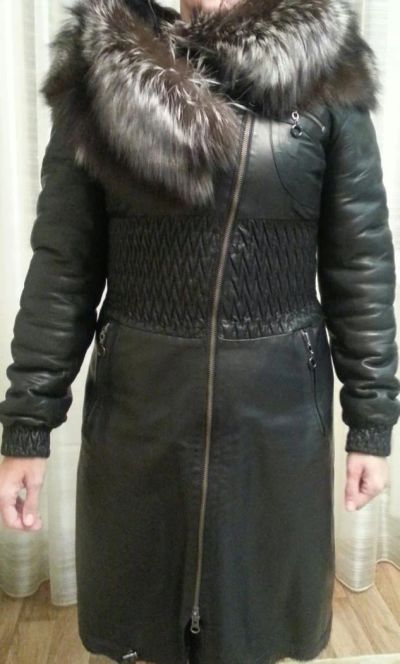 Лот: 4464567. Фото: 1. продам пальто шубу кожанное. Верхняя одежда