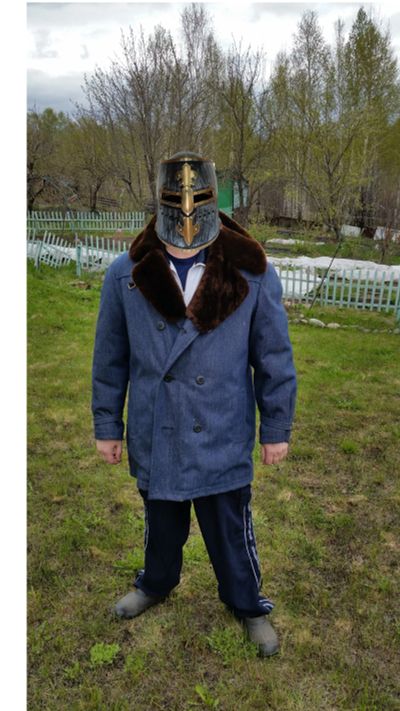 Лот: 11579873. Фото: 1. Тулуп, полушубок крытый синий. Верхняя одежда