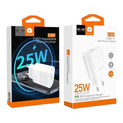 Лот: 25795130. Фото: 1. СЗУ WUW C187 USB-C QC3.0/PD 3A... Зарядные устройства, блоки питания, адаптеры сетевые для смартфонов