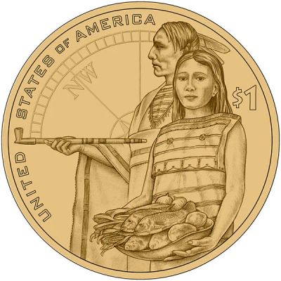 Лот: 9341258. Фото: 1. США 1 доллар 2014 года. Сакагавея... Америка