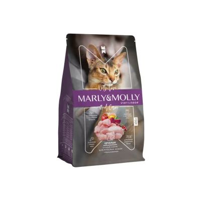 Лот: 24919281. Фото: 1. Marly&Molly Cat Sterilised с кроликом... Корма