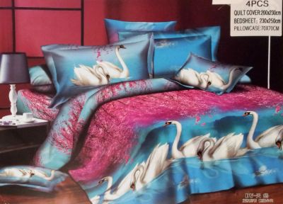 Лот: 3461018. Фото: 1. Новое постельное белье 5D Лебеди... Постельное бельё