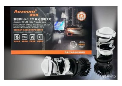 Лот: 22517897. Фото: 1. Мини линзы h4 aozoom bi LED... Оптика и освещение