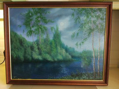 Лот: 9324807. Фото: 1. Картина (72х57) "Утро на реке... Произведения