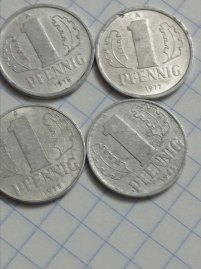 Лот: 19640213. Фото: 1. 1 пфенниг 1975 г. ГДР. Германия... Германия и Австрия