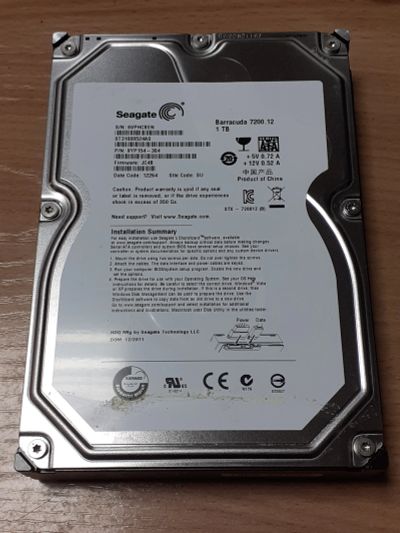 Лот: 18807100. Фото: 1. HDD 1TB Seagate 7200.12 (ST31000524AS... Жёсткие диски (HDD)