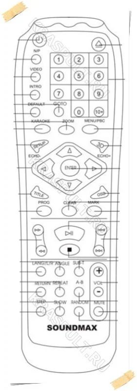 Лот: 15907617. Фото: 1. Пульт SOUNDMAX SM-DVD5105. Пульты ДУ