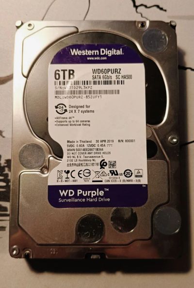 Лот: 25899554. Фото: 1. Жесткий диск WD Purple WD60purz... Жёсткие диски (HDD)