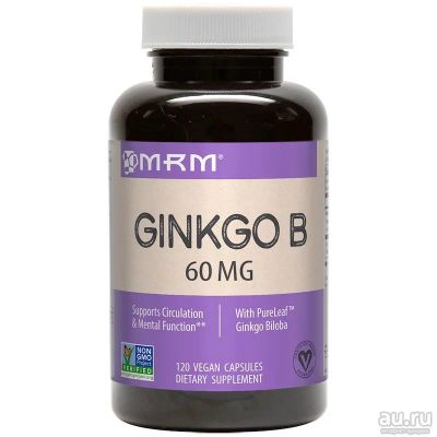 Лот: 12822558. Фото: 1. Гинкго Б (Ginkgo B) 60мг, 120кап... Спортивное питание, витамины