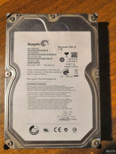Лот: 15226493. Фото: 1. Seagate Barracuda 7200.12 1 TB. Жёсткие диски (HDD)
