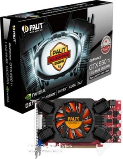 Лот: 1276505. Фото: 1. Palit GTX550Ti 1024MB 192bit GDDR5... Видеокарты