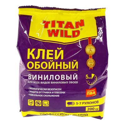 Лот: 21072283. Фото: 1. Клей обойный винил 200г Titan... Клеи, герметики, пена монтажная, клейкие ленты