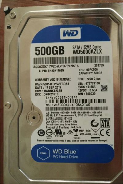 Лот: 11185075. Фото: 1. Жёсткий диск 500ГБ (HDD) WD 500AZLX... Жёсткие диски (HDD)