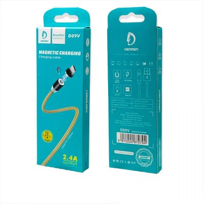 Лот: 22145799. Фото: 1. КАБЕЛЬ МАГНИТНЫЙ DENMEN D09V microUSB... Дата-кабели, переходники
