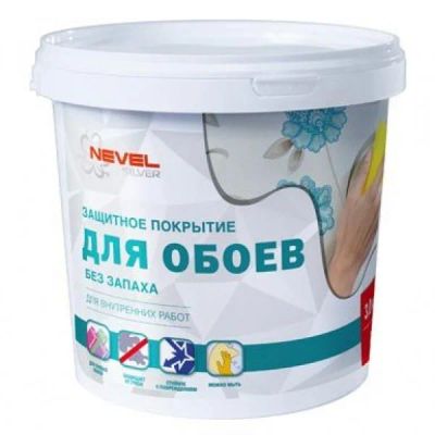 Лот: 13260891. Фото: 1. Покрытие NEVEL SILVER для обоев... Краски, лаки, растворитель