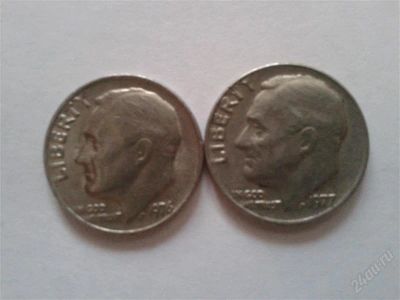 Лот: 2401831. Фото: 1. 10 центов США 1976- 1977 года. Америка