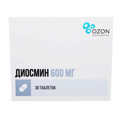 Лот: 23711330. Фото: 1. Диосмин таб.п о 600мг №30. Лекарства