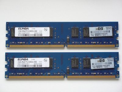 Лот: 9982445. Фото: 1. 4Gb (2 x 2Gb) Elpida DDR2 800... Оперативная память