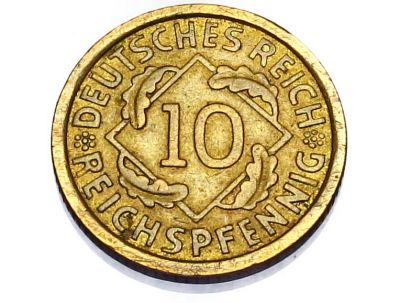 Лот: 5922997. Фото: 1. Deutsch Reich! 10 Rp! 1924 Год... Европа