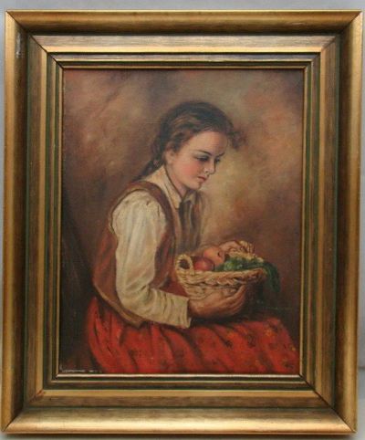 Лот: 17148324. Фото: 1. Картина винтажная Портрет (Y439... Другое (антиквариат)