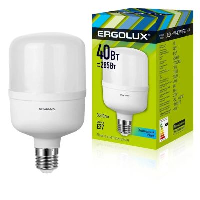 Лот: 16622106. Фото: 1. Лампа ERGOLUX LED-HW-40W-E27-4K... Лампочки