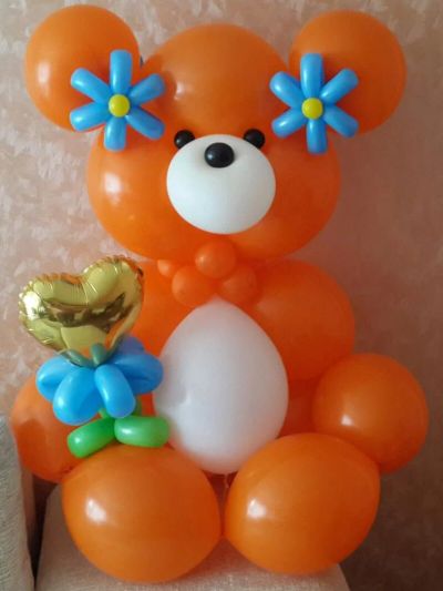 Лот: 4493381. Фото: 1. Мишка с ромашками и сердечком... Воздушные шары