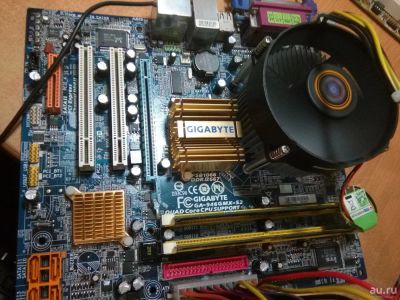 Лот: 9089757. Фото: 1. Gigabyte ga 946gmx s2 + 2 ядра... Материнские платы