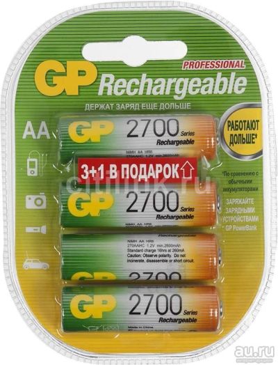 Лот: 12461460. Фото: 1. С Рубля! Аккумулятор AA GP 270AAHC3... Аккумуляторы