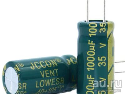 Лот: 15275227. Фото: 1. Конденсатор 35v1000uf JCCON 10x20... Конденсаторы