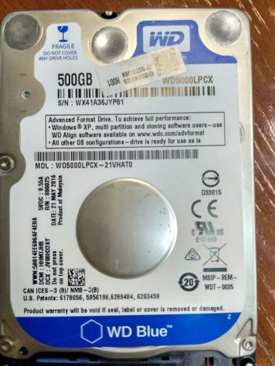 Лот: 9798315. Фото: 1. Жёсткий диск, hdd 500 gb, wd5000lpcx... Жёсткие диски (HDD)