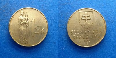 Лот: 16029894. Фото: 1. Словакия 1 крона 1993. Европа