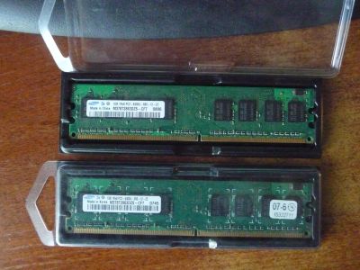 Лот: 9886590. Фото: 1. Samsung DDR2 800 DIMM 1Gb (2 планки... Оперативная память