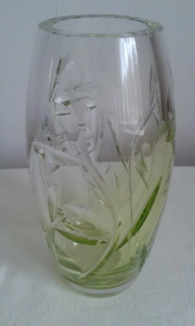 Лот: 10433662. Фото: 1. Цветочная хрустальная ваза. Чехия... Вазы