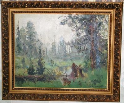 Лот: 4547998. Фото: 1. Л.Г.Кузнецов."Моросит".х/м. 40х50... Картины, гравюры