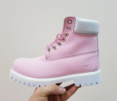 Лот: 10790880. Фото: 1. Ботинки Timberland pink-white... Ботинки, полуботинки