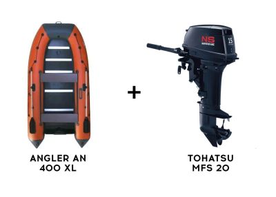 Лот: 25656206. Фото: 1. Лодка ПВХ ANGLER AN 400 XL + 4х-тактный... Лодки и катера