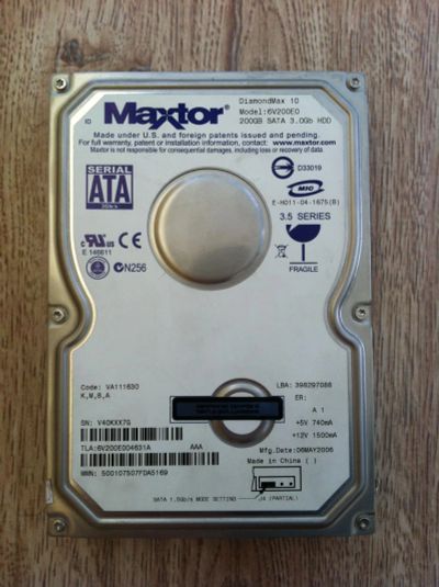 Лот: 8006672. Фото: 1. Maxtor_ 3.5_200Gb. Жёсткие диски (HDD)