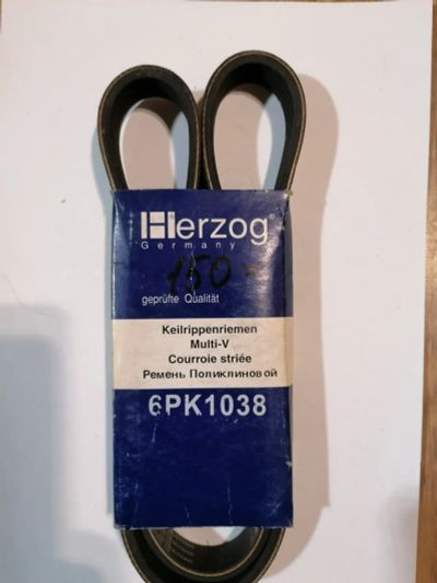 Лот: 19395739. Фото: 1. Ремень поликлиновой Herzog 6PK1038. Двигатель и элементы двигателя