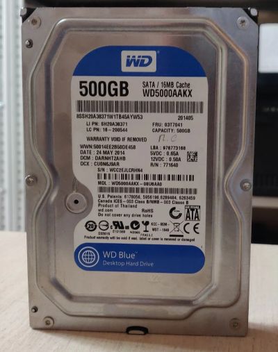 Лот: 20734567. Фото: 1. HDD Жесткий диск 500 Gb/WD/3,5... Жёсткие диски (HDD)