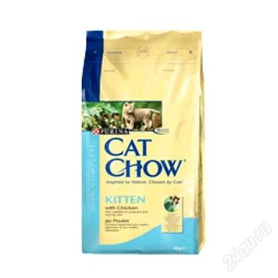 Лот: 1180588. Фото: 1. Корм для котят Cat Chow 15кг Курица. Корма