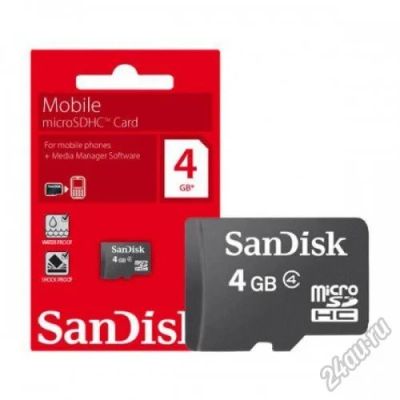 Лот: 5833605. Фото: 1. Память microSDHC 4Gb, class 4... Карты памяти