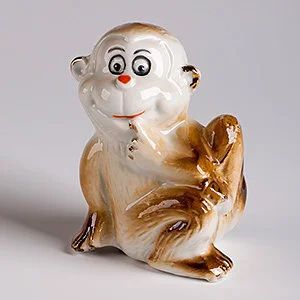 Лот: 10550533. Фото: 1. 15863 Фигура "Обезьянка", фарфор... Фигурки, статуэтки